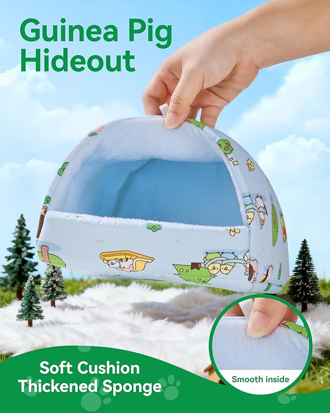 2 PCS Guinea Pig Hideout Guinea Pig House Guinea Pig Bed, Washable Hamster House Small Animal Cage Accessories for Mouse Chinchillas Hamsters Hedgehogs Ferrets Bearded Dragons and Rats
