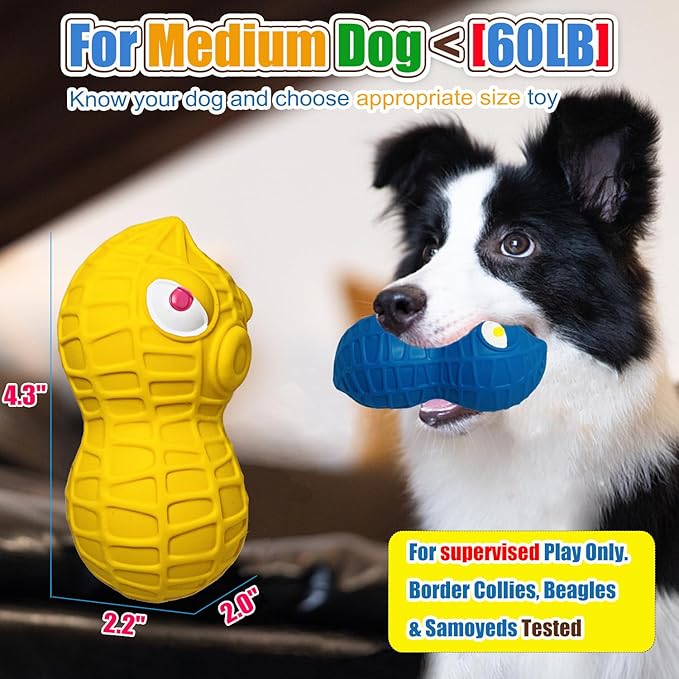 HOLYSTEED Latex Squeaky Dog Toys for Medium Dogs – Natural Latex Squeaky Balls for Dogs, Soft Rubber Dog Squeak Toys with Squeaker, Interactive Fun for Indoor & Outdoor Play