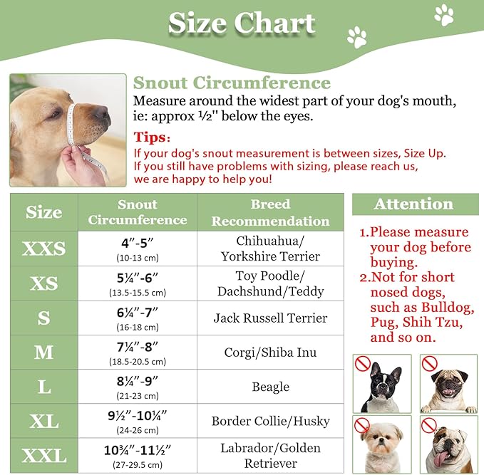 Mayerzon Dog Muzzle, Puppy Soft Mesh Muzzle for Small Medium Large Dogs Chihuahua Poodles Beagle Dachshund Corgis Labrador for Biting Chewing Grooming that Allows Panting Drinking(XS, Black)