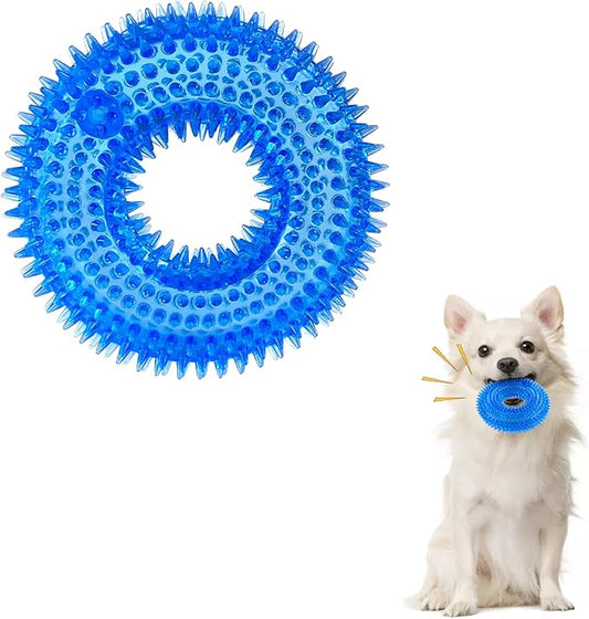 Andiker Squeaky Dog Toy, Safe TPR Chewable Dog Toys for Teeth Grinding&Cleaning Dog Fetch Toys for Enhancing Interactivity Outdoor Suitable for All Dog Sizes Puppy’s Gifts and Dog Lovers (Large)