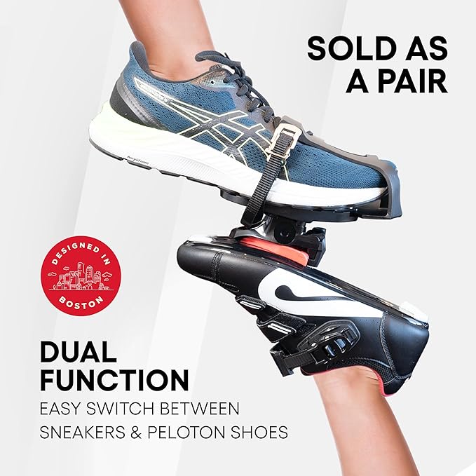 Peloton in Sneakers - Dual Function Toe Cages for Peloton Bike & Bike+ - Converts Pedals - Pedals for Regular Shoes or Peloton Shoes - Fits All Peloton Bikes
