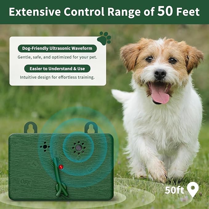 Anti Barking Device for Dogs Outdoor, Anti Barking Device for Dogs,Ultrasonic Bark Control Device for Yard Fence, Bark Deterrent for Neighbor Dogs, Dog Silencer, Humane Bark Stopper for Indoor Outdoor
