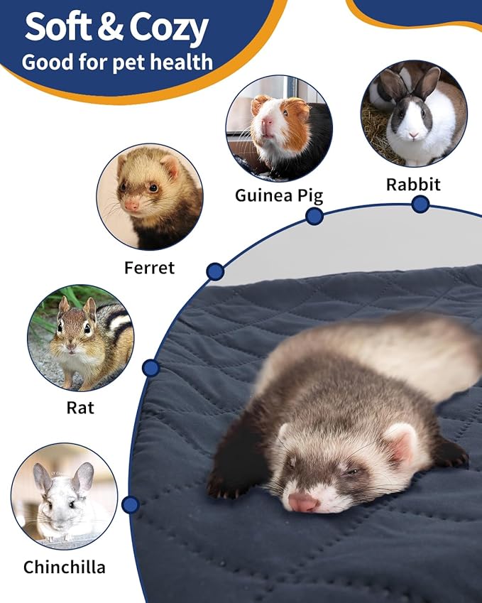 C-LIGHT Ferret Cage Liner, for Ferret Nation & Critter Nation Cage, 4-Layer Absorbent Pad with Ultrasonic Welding, Chinchilla Cage Accessories kit, Anti-Leak, Odor Control (TOP PAN Liner)