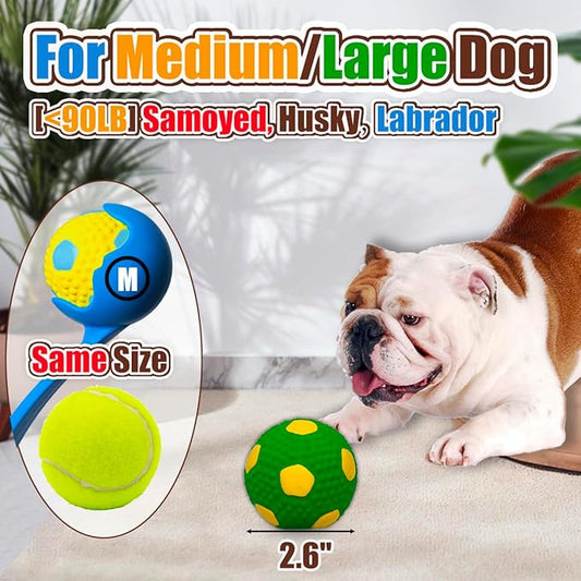 HOLYSTEED Squeaky Dog Toys for Medium Dogs 4pcs, 2.6 Inch Latex Squeak Dog Balls - Soft Bouncy Fetch & Chew Toys for Medium and Large Breeds Like Beagle, Border Collie, Samoyed, Husky, Labrador