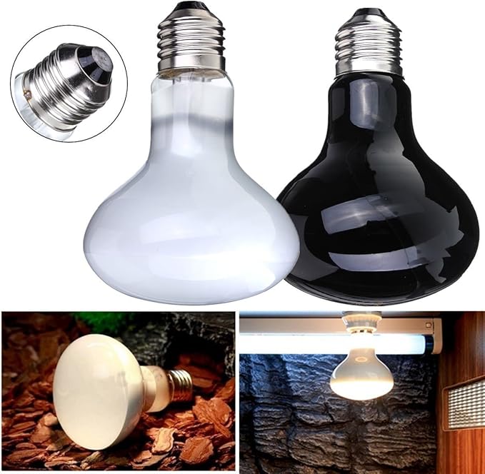 2-Pack 110V 75W Pet Heating Lamp,Basking Heat Spot Lamp, Reptile Heat Bulb for Turtle Aquarium Aquatic Reptile Lizard Heat Lighting E26/E27,White,2 Pcs