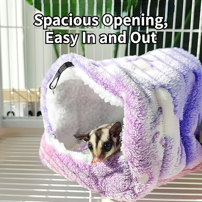 Cotton Guinea Pig Rat Hammock, Colorful Hamster Hanging Nest Warm Hideout Cage for Small Animals Sugar Glider Parrot Ferret (Colorful,Small)