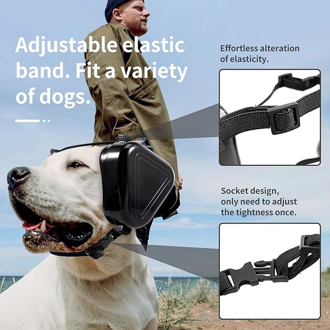 Dog Ear Muffs Noise Protection, Noise Cancelling Headphones for Dogs, Ear Covers for Hearing Protection and Anxiety - Black
