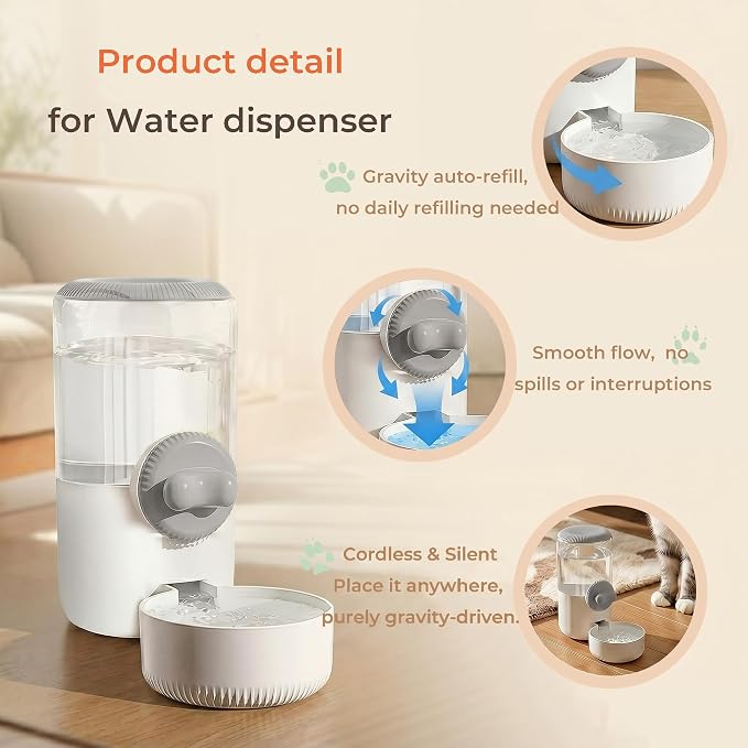 34oz Hanging Gravity Auto-Refill Water Bowl for Small Animal Cage | Visible Water Level, Keeps Floor Space Clear, Secure Cage-Mounted Placement, Detachable for Routine Cleaning