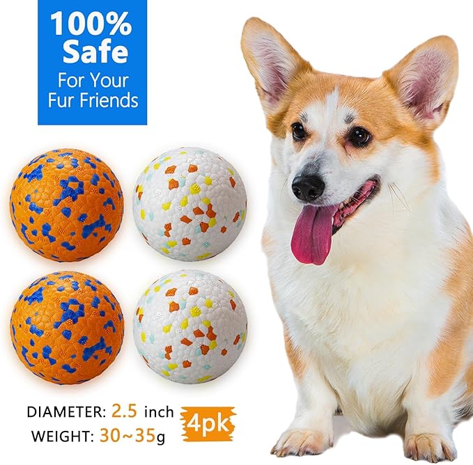 Dog Ball Toys Dog Tennis Ball for Aggressive Chewers Indestructible Bouncy Lightweight Water Toy Fetch Ball for Large Medium and Small Dog