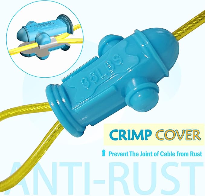 Petest Reflective Tie Out Cable with Crimp Cover for Small Dogs Up to 35 Pounds, 15 Feet