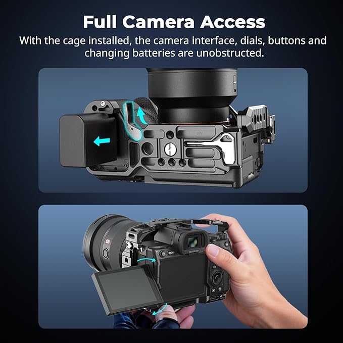 SmallRig HawkLock Quick Release Full Cage for Sony Alpha 7R V/Alpha 7 IV/Alpha 7S III/Alpha 1 / Alpha 7R IV/Alpha 7 V, Built-in Quick Release Plate for Arca, Cold Shoes (Upgraded Version)