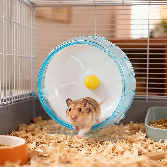 4.7 in Silent Hamster Wheel, Jogging Exercise Hamster Accessories for Cages, Dwarf Hamsters Toys for Golden Silk Shih Tzu Bear to Kill Time and Release Stress (Blue, 12cm)