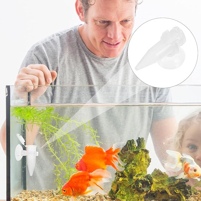 5pcs Plastic Shrimp Feeder Tube with Suction Cup Mini Aquarium Feeder for Fish Tank Automatic Feeding Small Shrimp Hatchery Accessories