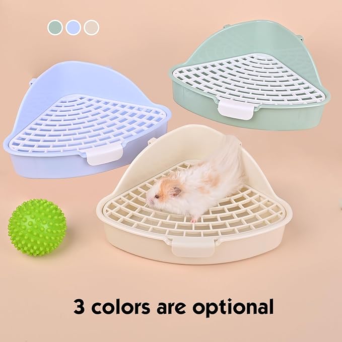 RUBYHOME Triangle Potty Trainer Corner Litter Bedding Box Pet Pan for Baby Rabbit, Chinchillas, Small Guinea Pigs, Ferret, Galesaur