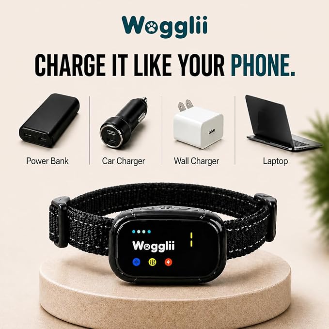 Smart AI Bark Collar for Small Medium Large Dogs, Automatic Anti Barking Device with 5 Sensitivity Levels, LCD Display, Vibration and Static Modes, Rechargeable IP67 Waterproof, Black