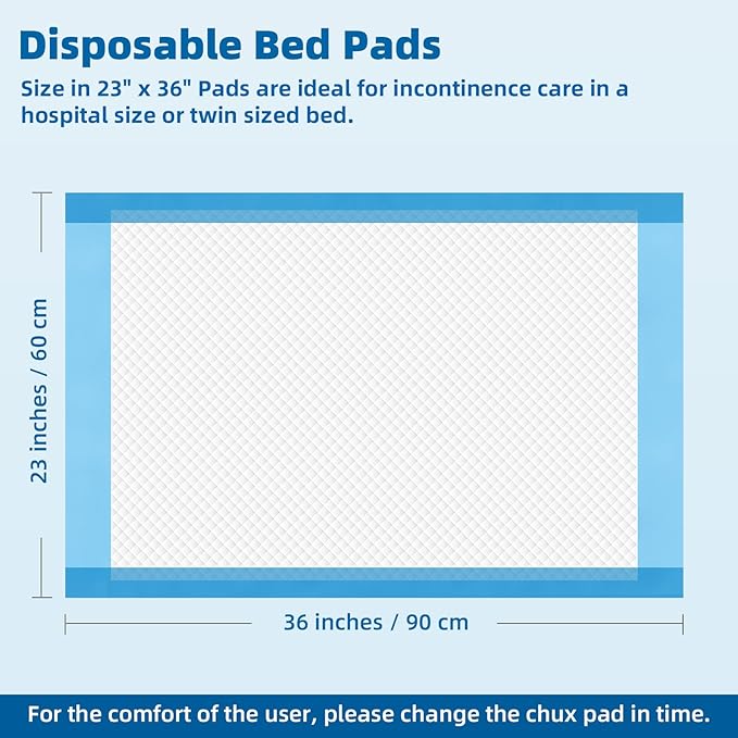 150 Count Disposable Beds Pads,23"x36" Waterproof Adults Incontinence Chucks Underpads,Absorbent Leakproof Pee Pads for Kids,Elderly,Extra Large Dog Puppy Training Pad, Baby Changing Liner