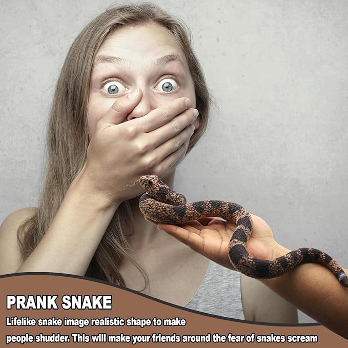 Upitry Rubber Snakes Fake Snake Rattlesnake - Realistic Keep Birds Away - Prank Life Size Toy That Look Real - Garden Plastic Scare Birds