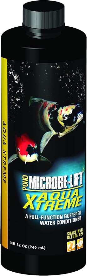 MICROBE-LIFT XTP32 Xtreme Water Conditioner Treatment for Ponds and Outdoor Water Gardens, Safe for Live Koi Fish, Plant Life, and Décor, 32 Ounces
