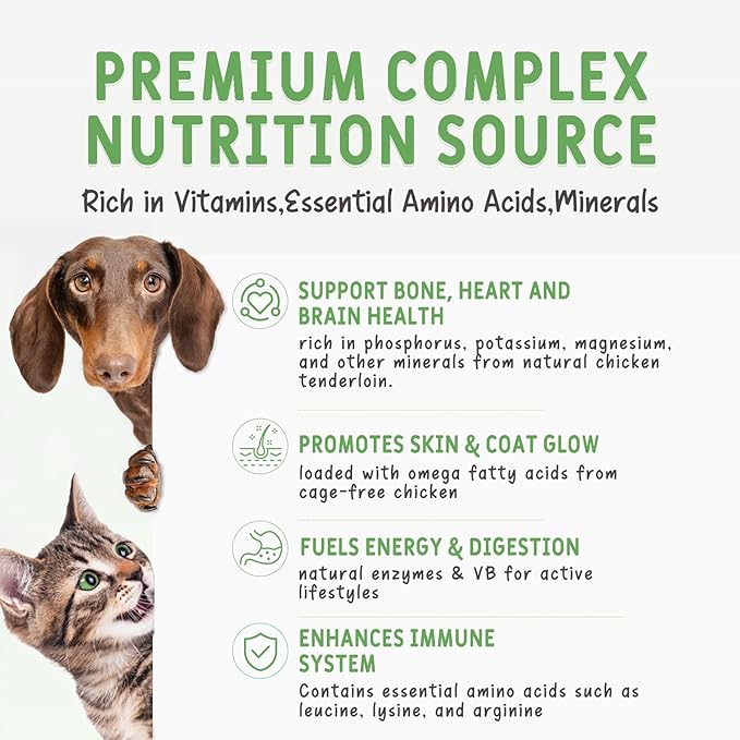 Freeze Dried Chicken Treats for Cats and Dogs - 100% Pure Chicken Breast Tenderloins, 2.47oz (70g) - Single Ingredient Pet Snacks, Grain Free, High Protein Training Rewards & Meal Topper