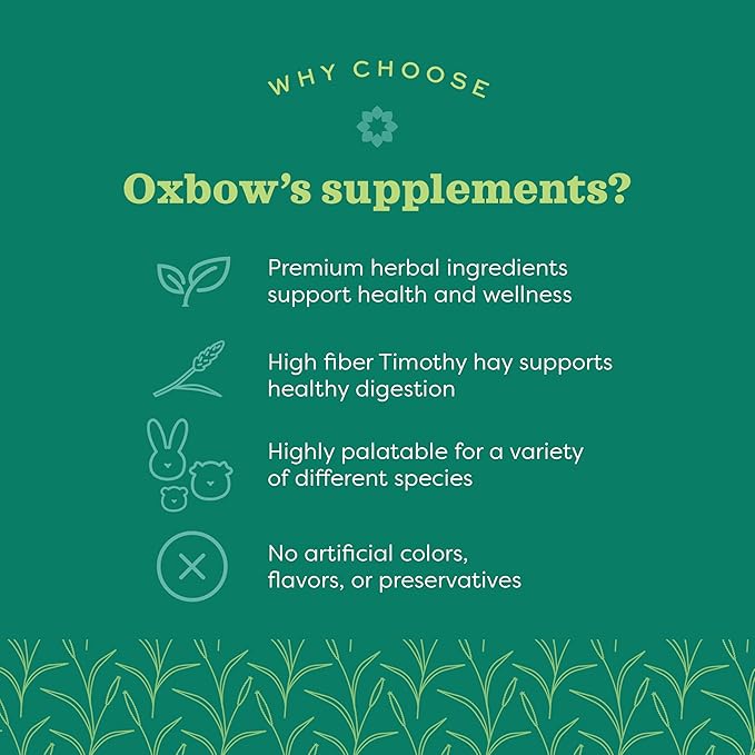 Oxbow Natural Science Multi-Vitamin,High Fiber Supplement for Rabbits & Guinea Pigs,Made with Timothy Hay,Multi-Pet Households,Omega 3 & 6 Fatty Acids,Made in USA,4.2 oz Bag,(Pack of 2)