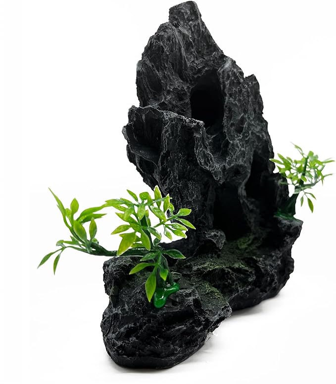 J-star Large Aquarium Rock Mountain Decor – Realistic Resin Landscape Ornament for Fish Tanks – Enhances Underwater Scenery, Easy to Clean, Safe for Fish