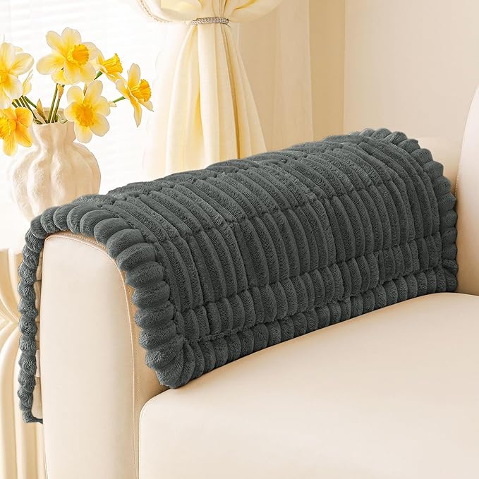 Smiry Couch Cover for Dogs, Non Slip Washable Sofa Protector for Pets, Soft Furniture Cover for Pet, Stylish Sofa Covers, Cozy Protect Against Fur, Dirt & Everyday Messes (Dark Grey, 27.6" x 27.6")