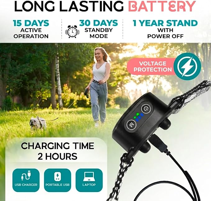 2 Pack Bark Collar for Small Dogs, No Shock Anti Bark Collar, Rechargeable Anti Barking Collar w/2 Vibration & Beep Modes, Waterproof Shockless Smart Dog Stop Barking Control Device