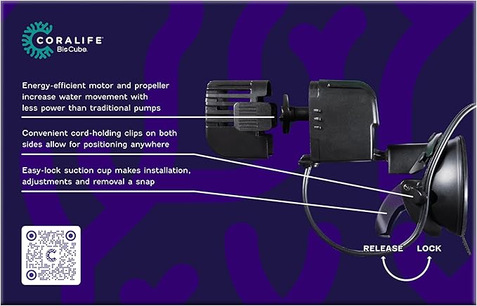 Coralife BioCube Aquarium Fish Tank Circulation Pump For Up To 32 Gallons, 250 GPH