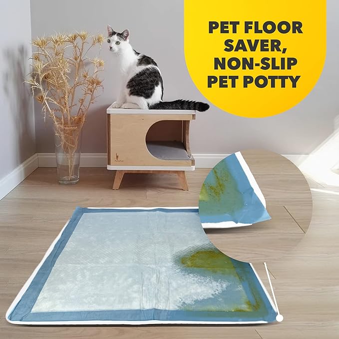 TidyFriend 2 Pack Dog Pee Pad Holder Tray - Fits Up to 24” x 24” Pee Pad Holder for Dogs - Stable Grip, Raised Edges, Quick-Wipe Silicone Surface Dog Pad Holder for Indoor Flooring Protection (White)