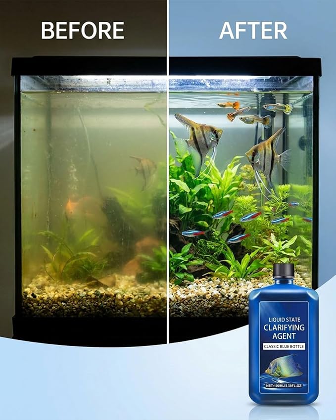 Fast-Acting Aquarium Water Clarifier, Powerful Freshwater Aquarium Water Purification Clarifier, Clears Cloudy Fish Tank, Liquid State Clarifying Agent, for Freshwater