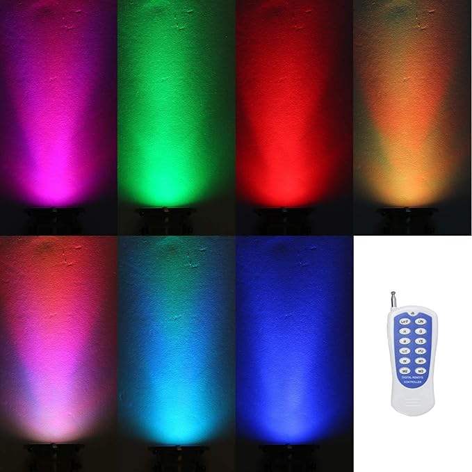 Underwater Lights,18WRGB Color Changing Submersible Fountain Spotlights,IP68 Waterproof Landscape Lights Suitable for Ponds Pool Fountain Waterfall 2 Pack（Include Transformer）