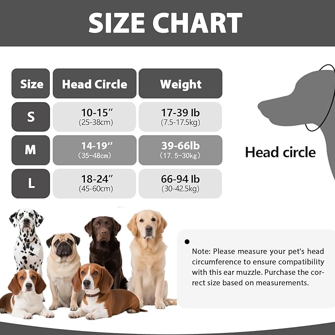 Adhiper Upgrade Dog Ear Muffs Wraps Noise Protection Quiet Ears, Elastic Waterproof Dog Ear Covers for Grooming, Bath, Drying, Swim & Anxiety Relief Reserved Ear Room Design (Gray/Medium)