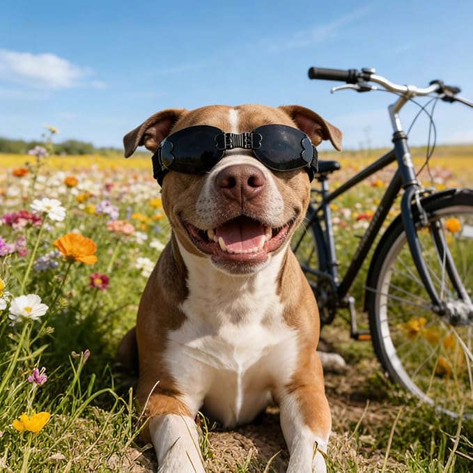 Dog Goggles Large Breeds, UV Protection Dog Sunglasses, Outdoor Activities Hiking/Camping Windproof Adjustable Doggy Glasses for Medium to Large Pet Eyewear