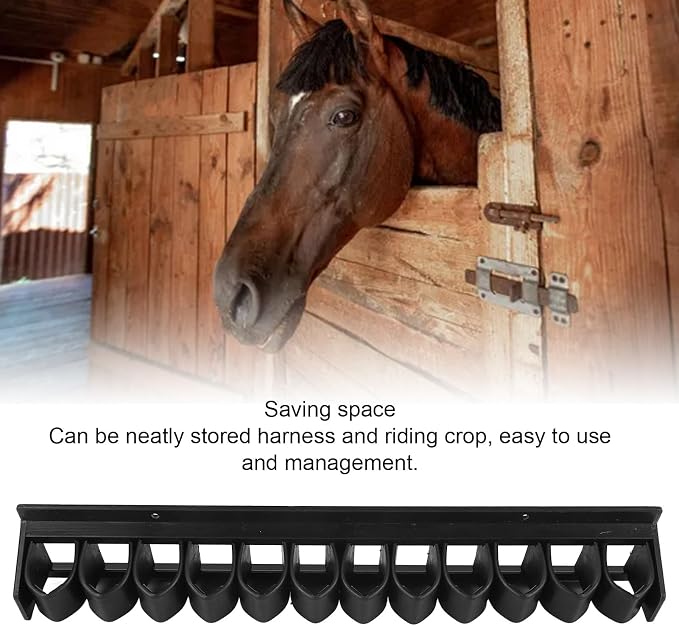 F&Yard Horse Whip Crop Holder Plastic Horse Whip Crop Rack Easy Installation Space Saving Stand for Stables and Horse Farms