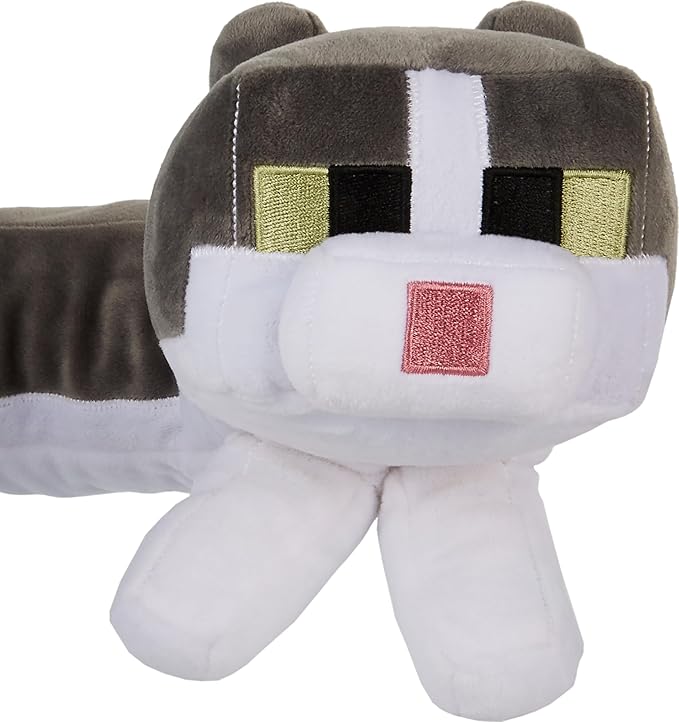 Mattel Minecraft Purring Sounds Neck Pillow, Cat Plush Toy with Sound for Travel, Comfort & Play (Amazon Exclusive)