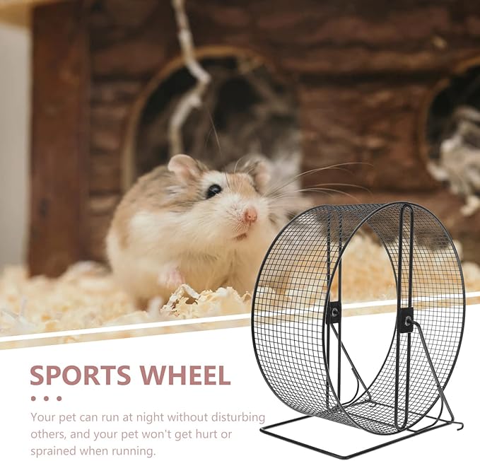 UKCOCO Hamster Exercise Wheel- Metal Hamster Wheel Running, Wire Mesh Gerbil Toy with Bracket, Silent Jogging for s Squirrel