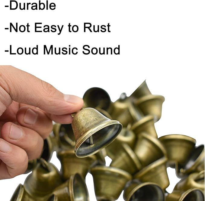 Maydahui 35 PCS Vintage Bronze Jingle Bells (1.7 X 1.5 Inches) for Dog Doorbell Potty Training Housebreaking Making Wind Chimes Christmas Bell