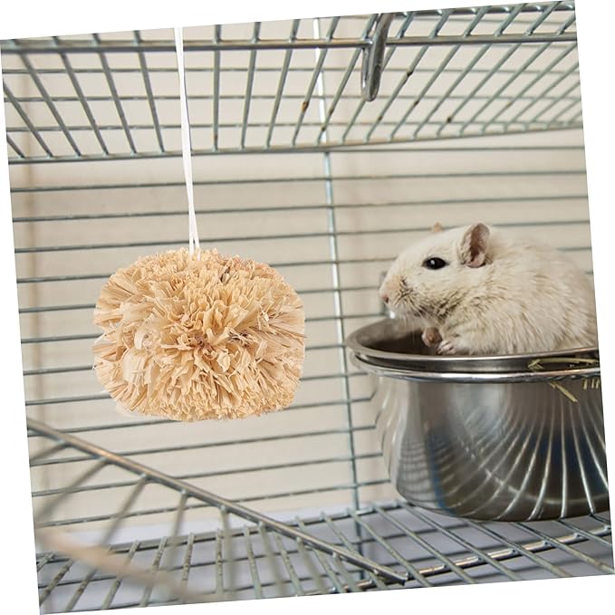 SUPVOX Bunny Chewing Balls 2.75 Inch Small Pet Molar Toys for Rabbits Guinea Pigs Hamsters Chinchillas Dental Care Chew Treats Set of 2