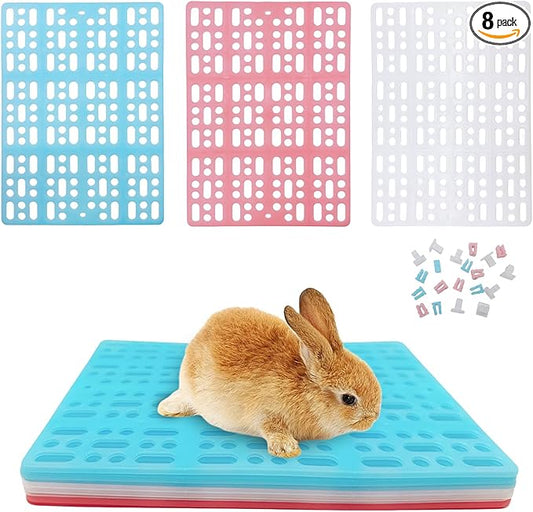 Hamiledyi 10Pieces Rabbit Feet Pad Hole Leak Water Design for Plastic Bunny Cage Mat Foot Resting Pad