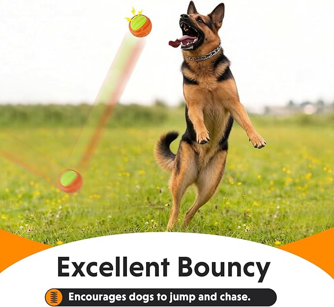 Dog Toy Ball, Indestructible Squeaky Ball for Aggressive Chewers, 3" TPR Rubber Clean Teeth, Relieve Anxiety & Boredom, Interactive Fetch Toy for Medium Large Dogs, Pools &Outdoor Play(Orange)