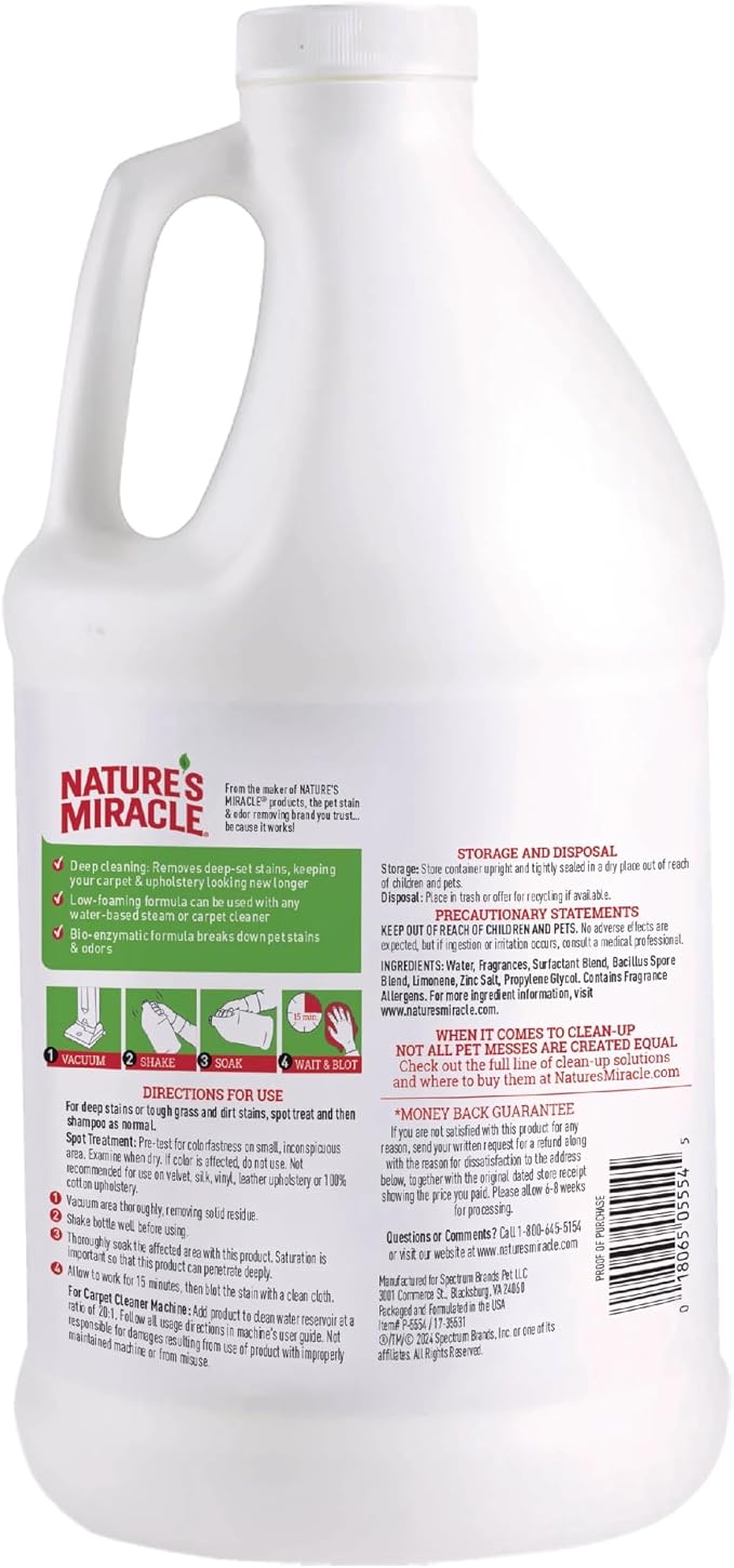 Nature's Miracle Carpet Shampoo, Deep-Cleaning Stain and Odor Remover