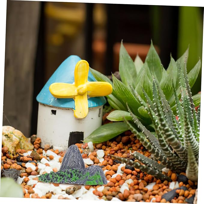 STOBAZA 4pcs Miniature Rockery Statues Resin Micro Landscape Decorations for Fish Tank Garden Indoor Use Detailed Faux Bonsai Ornaments for and Outdoor Decor