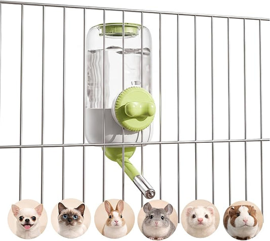 Automatic Hanging Pet Water Dispenser for Cage, 30oz No-Drip Ball Water Bottle for Rabbit, Guinea Pig, Ferret, Chinchilla, Hedgehog & Small Pets (Green)