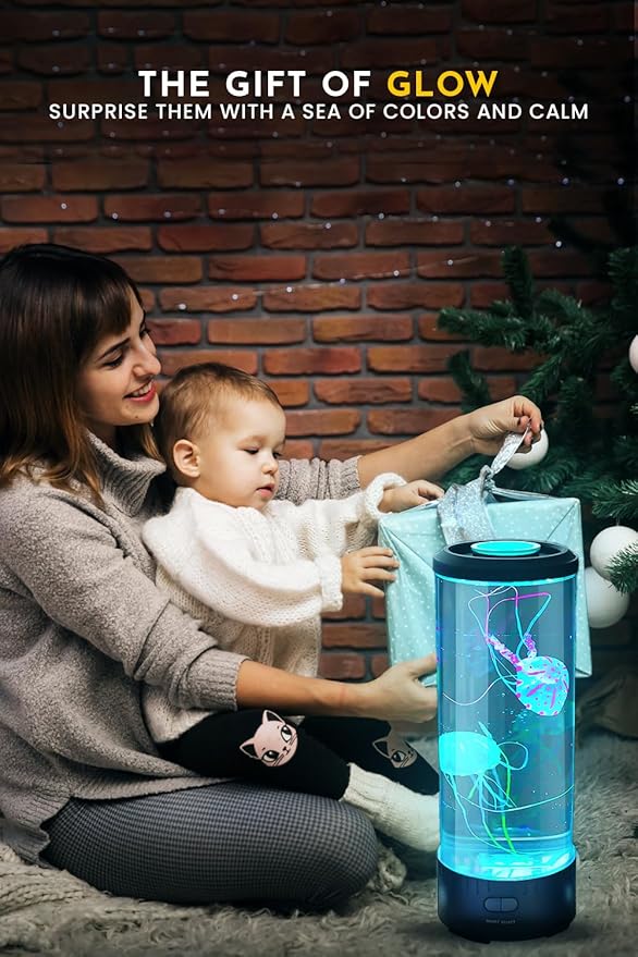 Brewish Jellyfish Lamp with 20W Bluetooth Speaker (Upgraded Motor 2025), 16 Color Changing Mood Lamp, 4 Modes Aquarium Night Light for Kids, Gift for Adults, Kids, Sensory Lights for Autistic Children