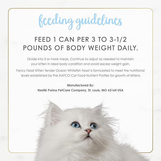 Purina Fancy Feast Tender Ocean Whitefish Feast Wet Kitten Food - (Pack of 24) 3 oz. Cans