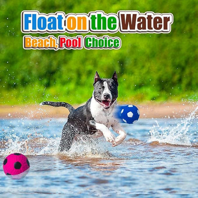 HOLYSTEED Squeaky Dog Toys for Medium Dogs 4pcs, 2.6 Inch Latex Squeak Dog Balls - Soft Bouncy Fetch & Chew Toys for Medium and Large Breeds Like Beagle, Border Collie, Samoyed, Husky, Labrador