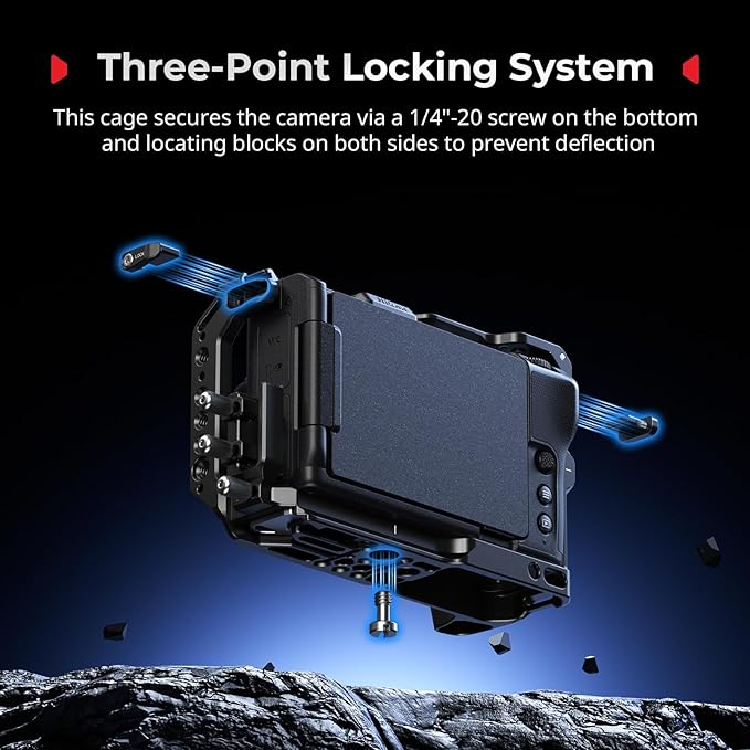 SmallRig ZR Camera Cage Kit for Nikon ZR, Full Cage with Silicone Grip, Top Handle for ARRI, Cable Clamp for HDMI, Built-in Cold Shoe and Quick-Release Plate for Arca - 5647