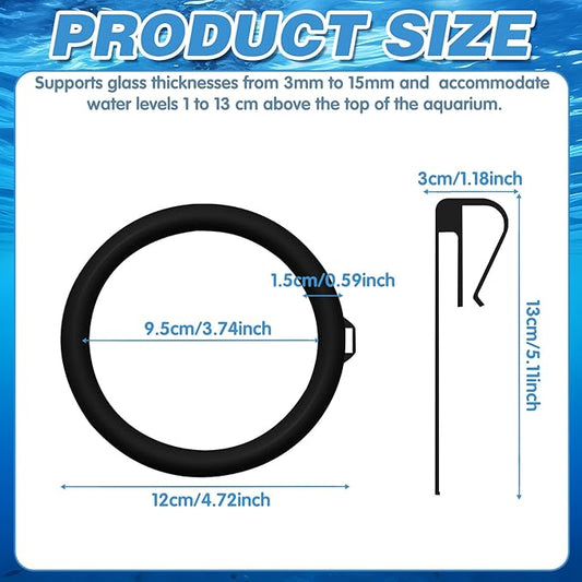 Clip On Fish Feeding Ring for Fish Tank, Non-Shedding Food Holder, Fits 3-15mm Glass, Keeps Floating FishFood in Place, Great for Betta and Rimless Tanks