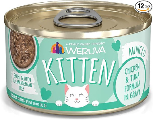 Weruva Kitten, Chicken & Tuna Formula in Gravy, 3oz Can (Pack of 12)