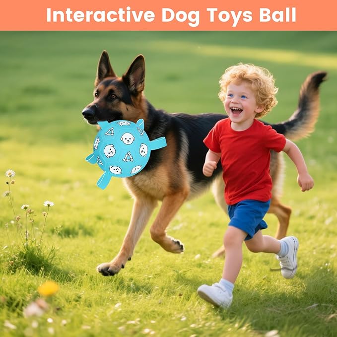 Dog Toy Soccer Ball with Grab Tabs, Durable Dog Soccer Ball, Dog Birthday Toys for Medium & Large Dogs, 8 Inch